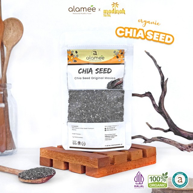 

ALAMEE Chia Seed Organik Premium Biji Black chiaseed chia cia seed seeds 50gr madinah