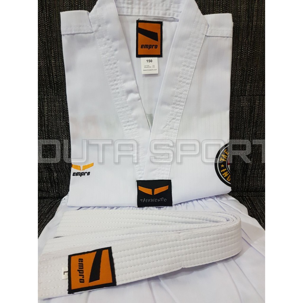 Baju Taekwondo Dobok EMPRO Kerah Putih Original