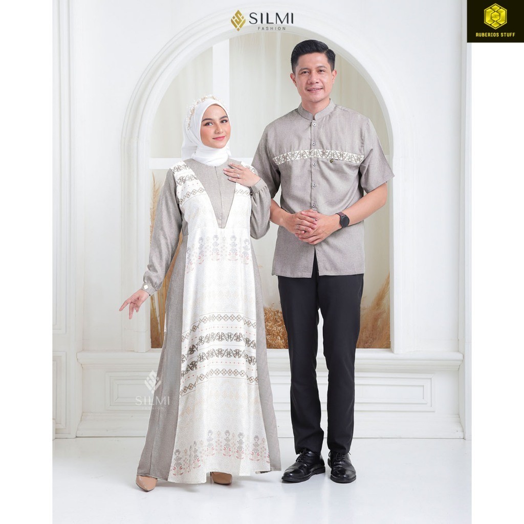 Silmi Official || Gamis Couple Pasangan Simple Premium || Inayah Family By Silmi Gamis Kondangan Mew