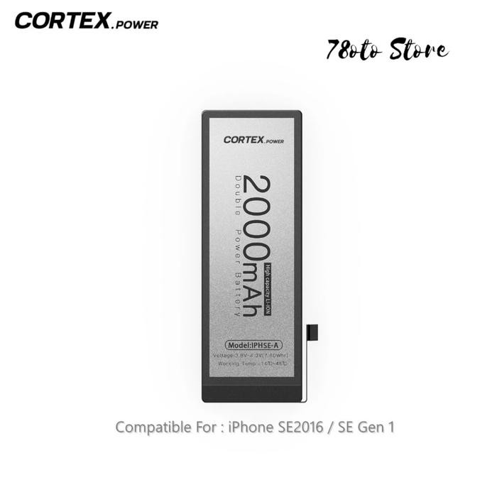 Batre baterai iphone X,5/5G,5S/5C,SE double power cortex Original - ip SE-2000mAh