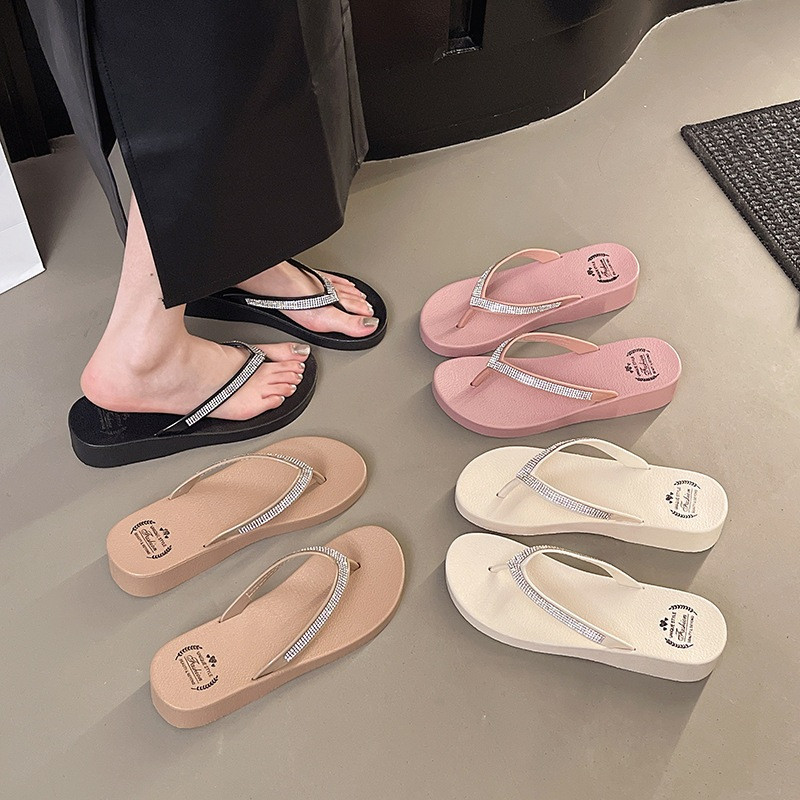 SA056 Sandal Wanita Tali Glitter Model Baru Fashion Kasual Simple Sendal Wanita Glitter Buat Jalan J