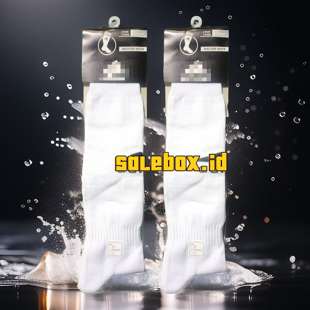 Kaos Kaki Bola Motif Putih/Kaos Kaki Futsal  Panjang Diatas Lutut