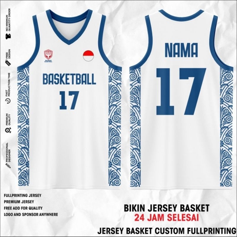 Jersey Basket Custom - Cetak Nama & Nomor Sendiri - Bahan  Dryfit - 1 HARI JADICO