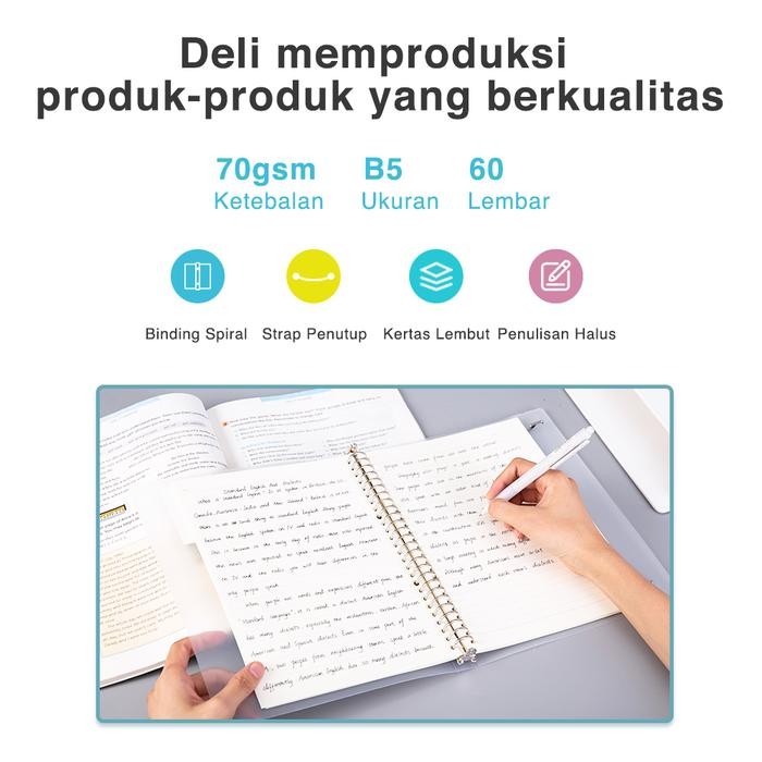 

Promo Deli Loose-Leaf Buku Notebook B5 60lembar HB560 - A5 Terlaris