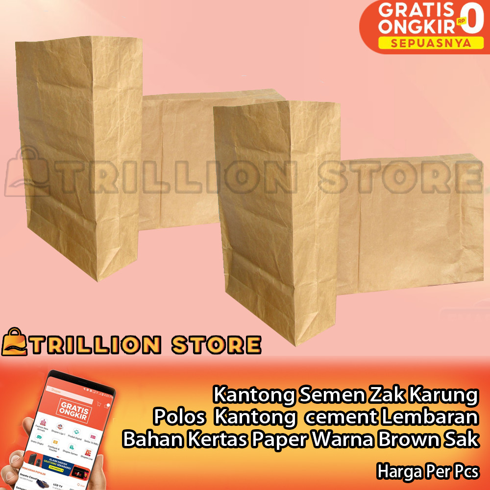 Kantong Packing Pak Kemasan Kertas Karung Semen Pakk Pack Sak Zak Cokelat Peking Coklat Paking Pecki
