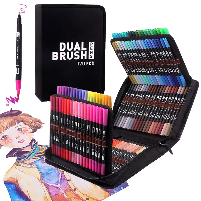 

72/100/120/168Colors Markers Set Double Ended Manga Art Brush Pen Set ChildrenSchool Accessories Art Supplies Drawing Stationery