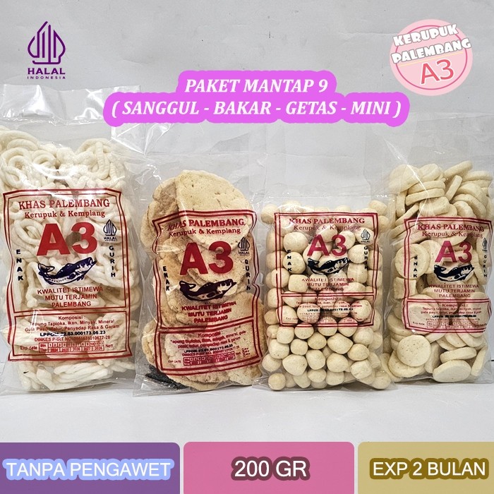 

PAKET MANTAP 9 KERUPUK SANGGUL MINI GETAS KEMPLANG BAKAR TENGGIRI 800GR