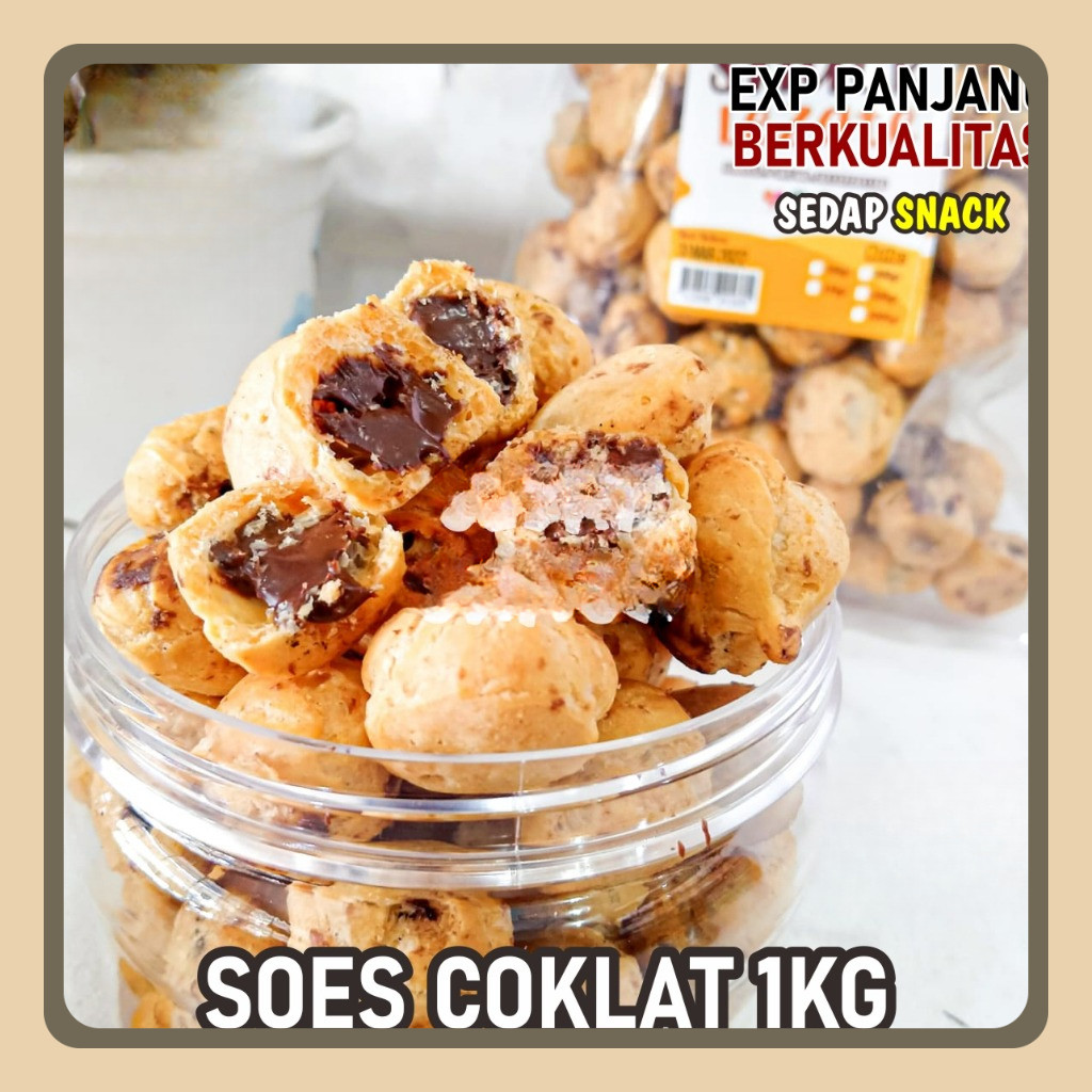 

Sedap Snack - Soes Coklat Kiloan 1kg Lumer Enak Murah/ Sus Coklat Kering Kiloan Sus Kering Isi Coklat GG