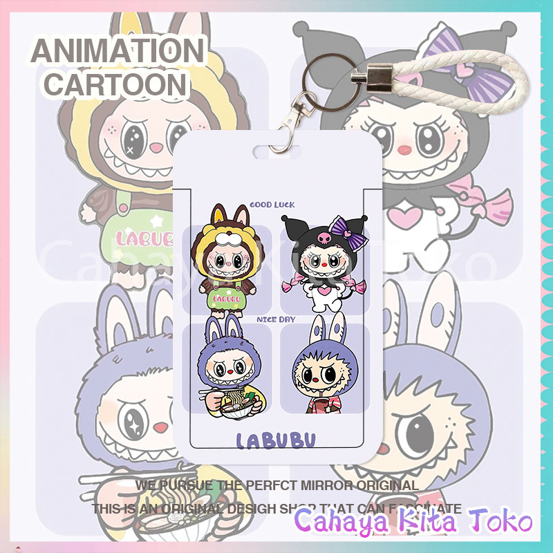 

ID CARD HOLDER/SARUNG KARTU/pesanan Hadiah Khusus/SUPPORT HARGA GROSIR/Labubu Dalam Grid Empat Kotak