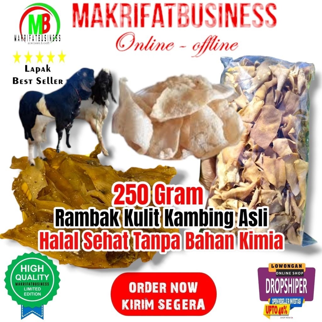 

IMRON PRIBADI Paket 250 Gram Rambak Kulit Kambing Asli Fermentasi Rempah Rempah Tanpa Bahan Pengawet dan Bahan Kimia
