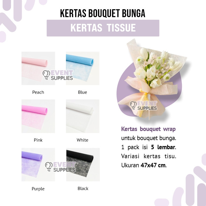 

Discoun 8.8 [5 Lembar] Kertas Tissue Wrapping Paper / Kertas Tissue Pembungkus Buket Bunga