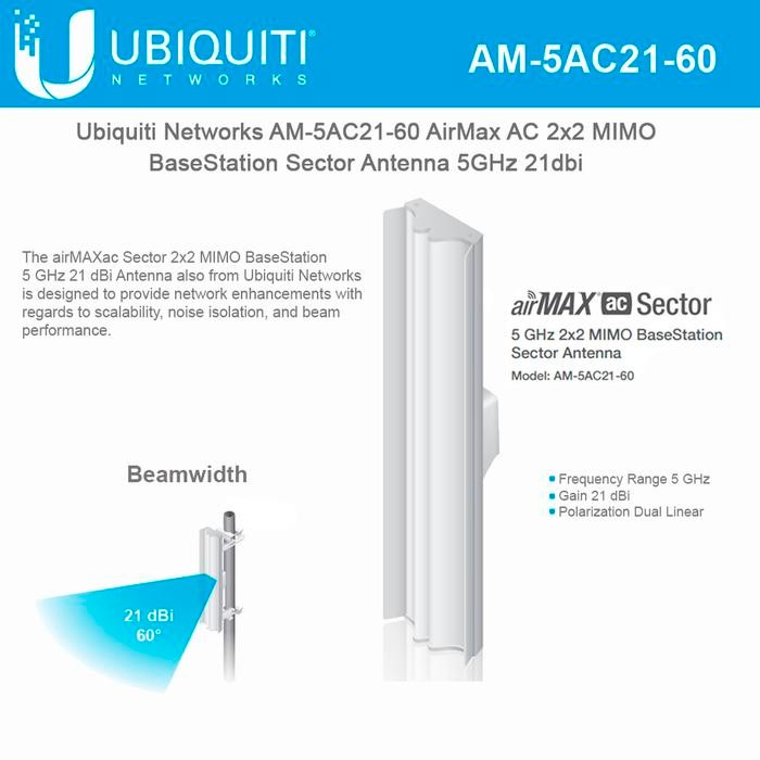 UBIQUITI AM-5AC-60 AirMAX AC MIMO Sector Antenna 5GHz  Dbi