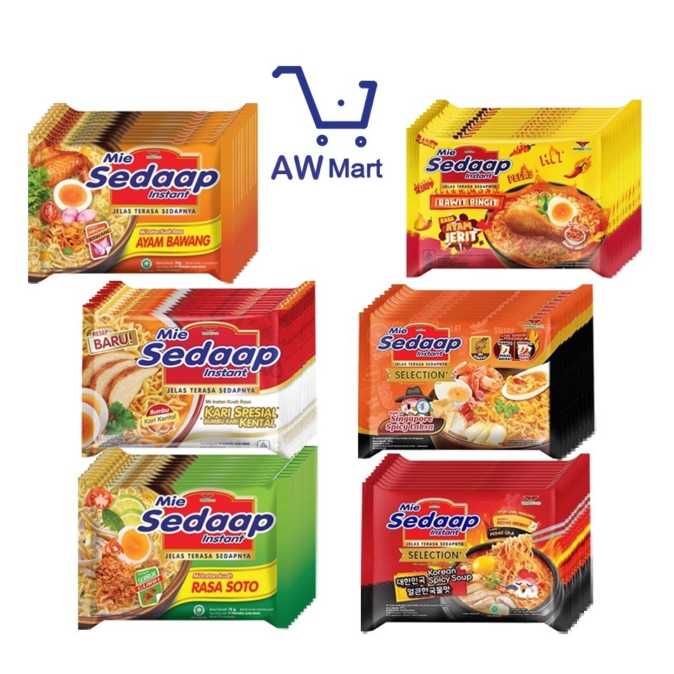 

10 PCS - SEDAAP MIE KUAH - SOTO, KARI SPESIAL, KUAH KOREA, AYAM JERIT, AYAM BAWANG, LAKSA, KUAH KOREA