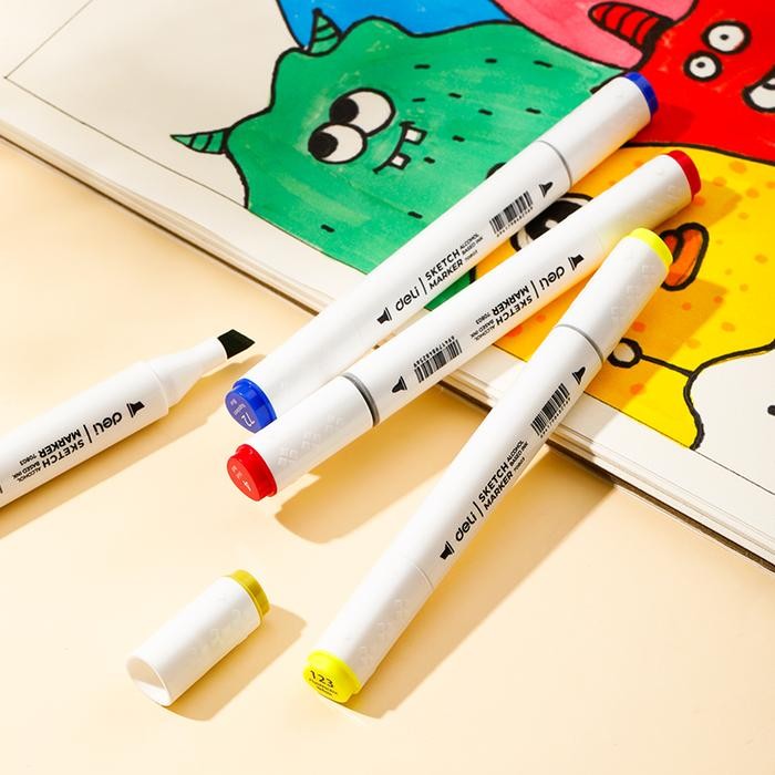 

TERLARIS! Deli Spidol Sketsa / Sketch Marker 24 Hingga 80 Warna Dual Tip E70803 Alat Plastik Stationery Tinta - 24 warna