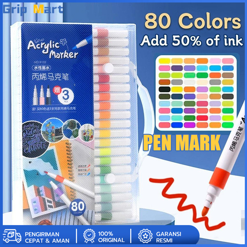 

（COD）Pen Akrilik Marker Warna Cepat Kering Tahan Air / Spidol Acrylic Painter / Menggambar Kreativitas Seni Edukasi Anak