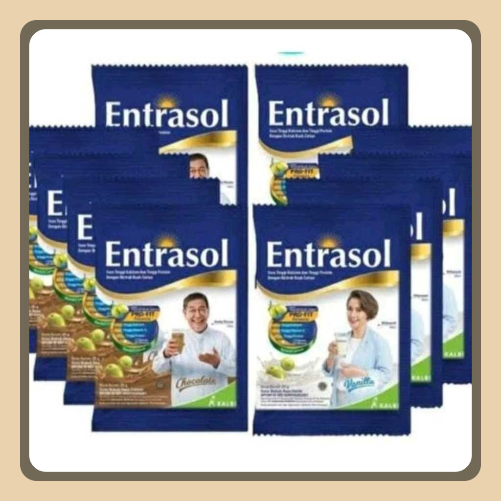 

Entrasol Susu Coklat Vanilla Renceng 10x20g Pro-Fit Formula