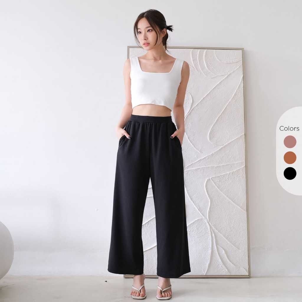 MAISON AMORA Felia Pants - Celana Kulot Wanita - Ankle Pants - Celana Panjang Wanita
