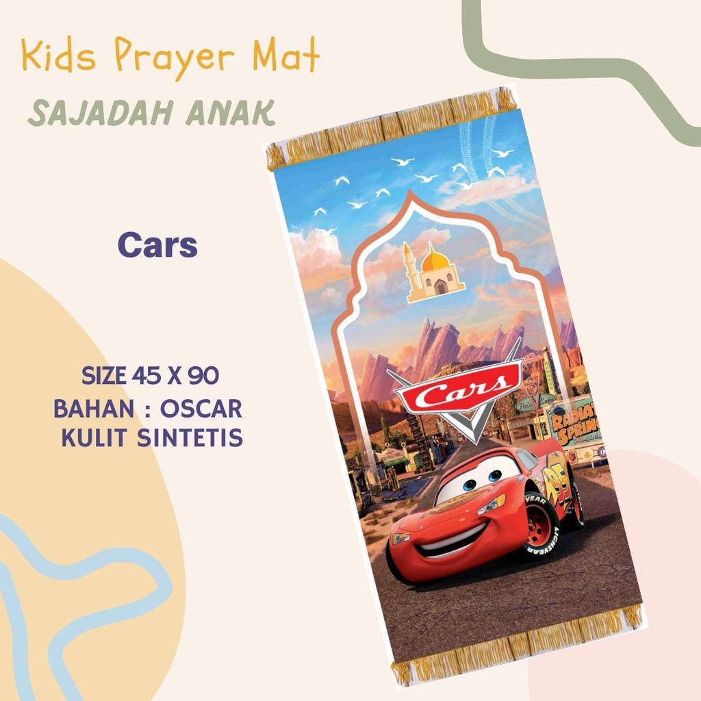 PROMO Sajadah Anak Custom CARS/ Kids Prayer Mat Sajadah Custom