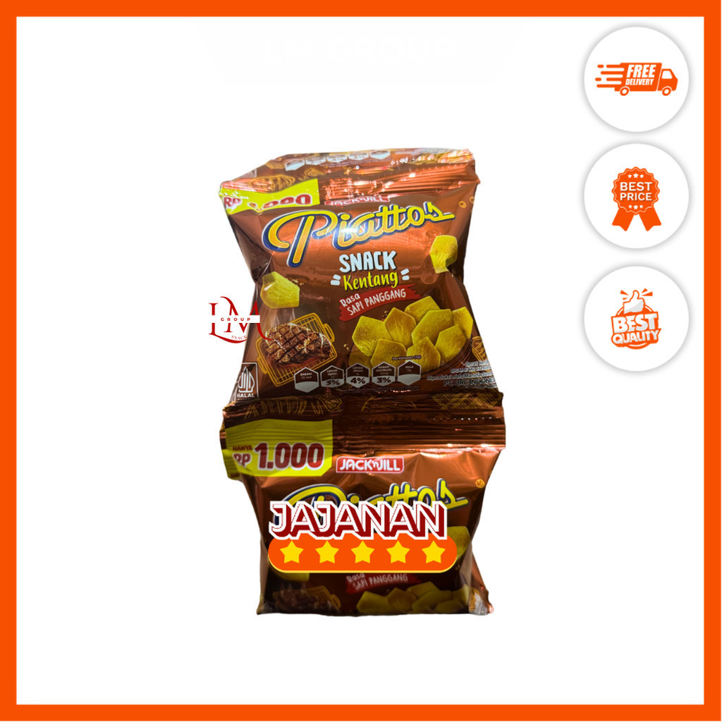 

Piattos Keripik Kentang Sapi Panggang Ecer 1000/2000 Renceng Isi 10 pcs Jajanan Termurah