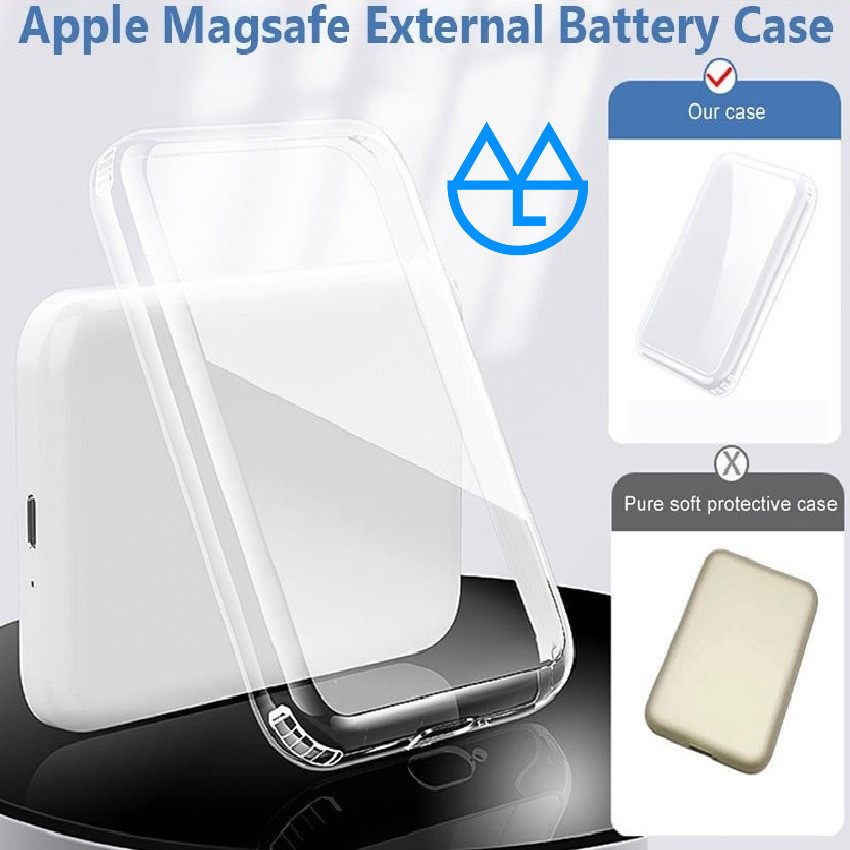 Pelindung Apple Magsafe Battery Pack TPU Transparan - Anti Gores & Anti Gesek, Material Elastis Taha