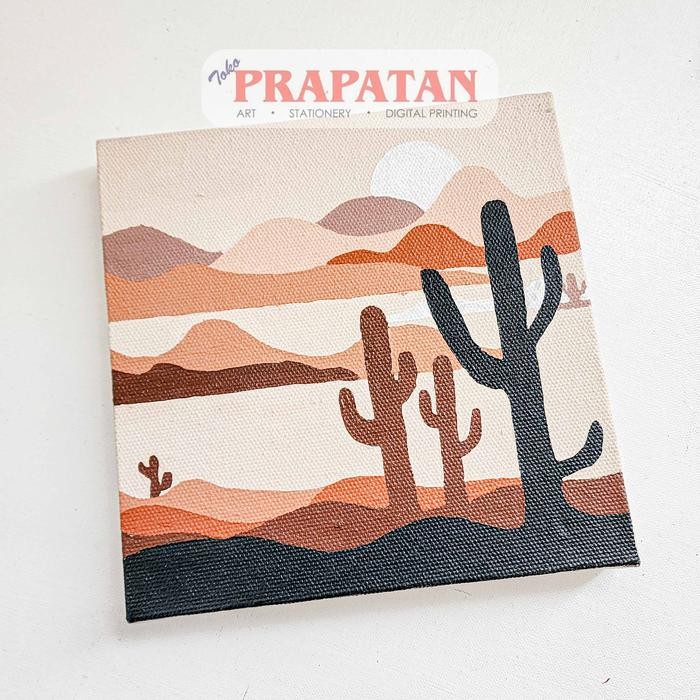 

Paint By Number 20x20cm With Wooden Frame / DIY Painting / Painting K - SEA DESERT