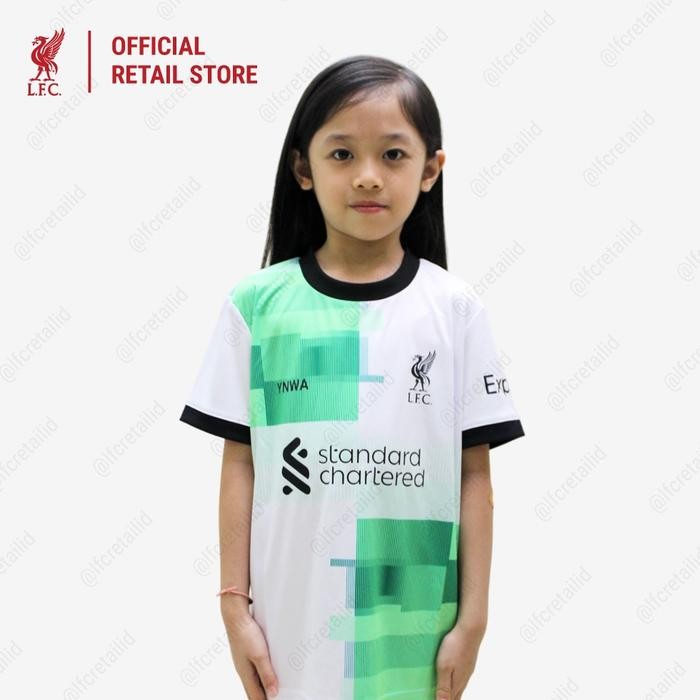 [Kids Away] Liverpool FC 23/24 Supporter Jersey Away Kids White - Official LFC Jersey Original Anak 