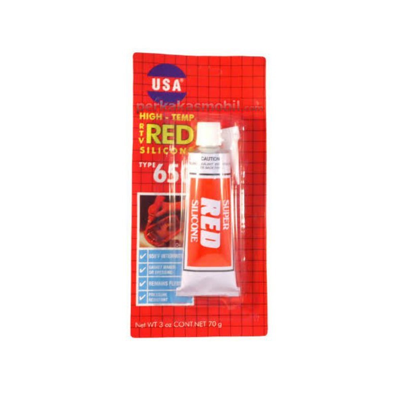 

Lem Red Silicone KECIL / Lem Gasket Merah Tahan Panas/ Auto Sealer Merah Tipe 650 / Lem Besi MERAH (30gr)