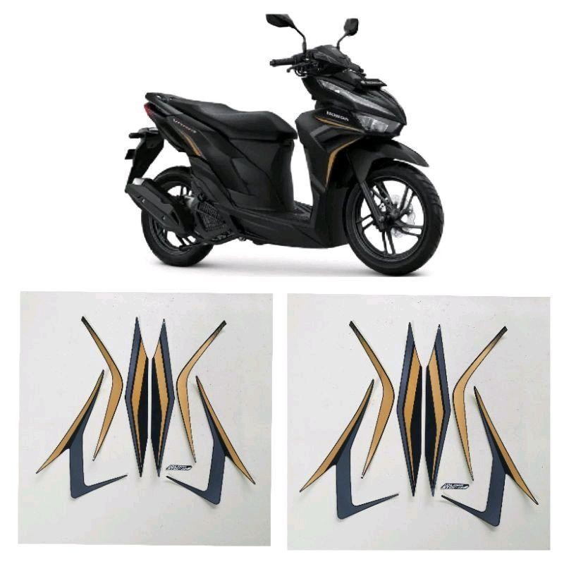 stiker striping honda vario 125 iss se 2022 2023 hitam doff original
