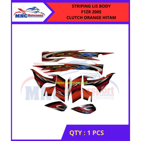 STRIPING LIS BODY F1ZR 2005 CLUTCH ORANGE HITAM