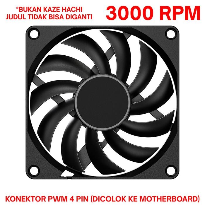 MK SCYTHE Kaze Hachi 80 mm 8 cm Fan Slim PWM 3000 RPM Case CPU non RGB - IDCOOLING 8010
