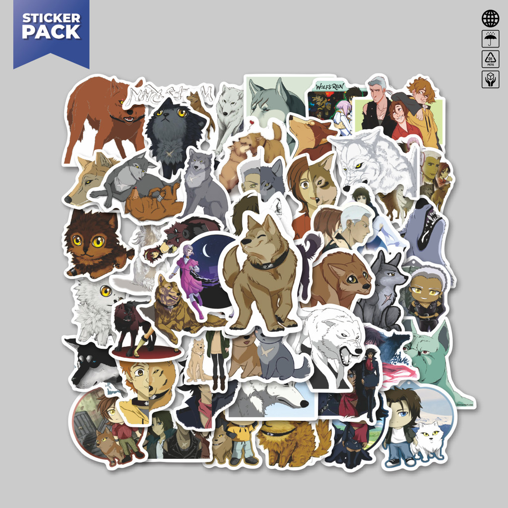 

[100PCS]Stiker Pack Sticker Anime Wolf's Rain Lucu Anti Air Stikers Berperekat Waterproof Sticker Decal Buat Motor Helm Buku Journal Koper Casing HP Laptop Botol Minum