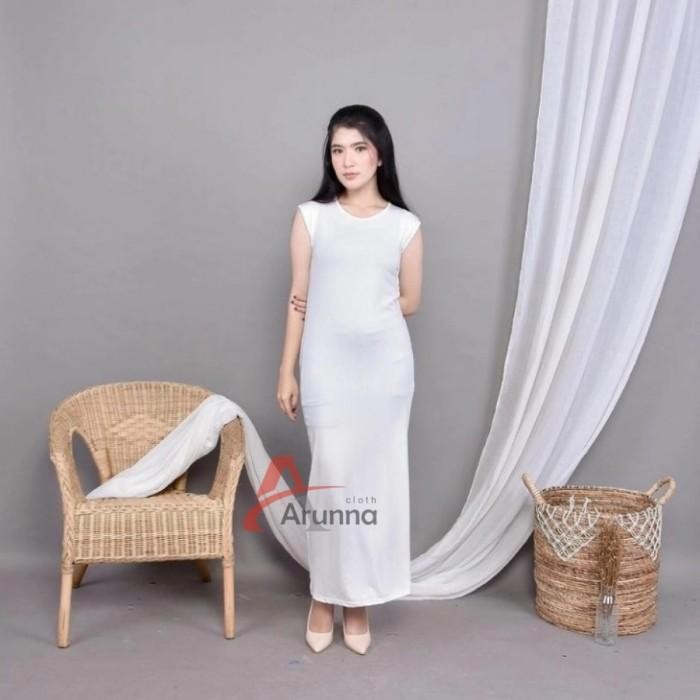 Baju Manset wanita tanpa lengan buntung Dalaman Gamis Kaftan - Putih