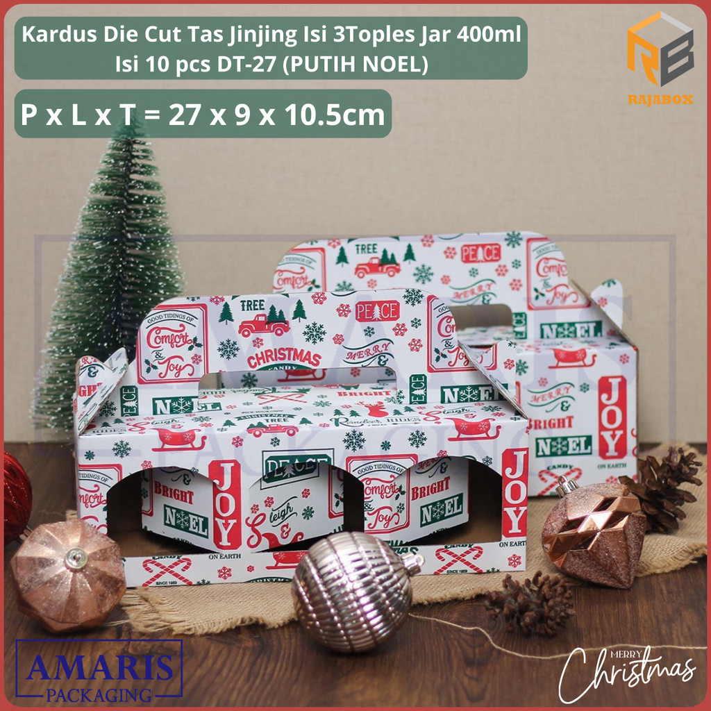 

DT-27 Kardus Die Cut Tas Jinjing Isi 3 Toples Jar (UKURAN TOPLES 8.5 CM DAN TINGGI 10CM) RajaBox RB