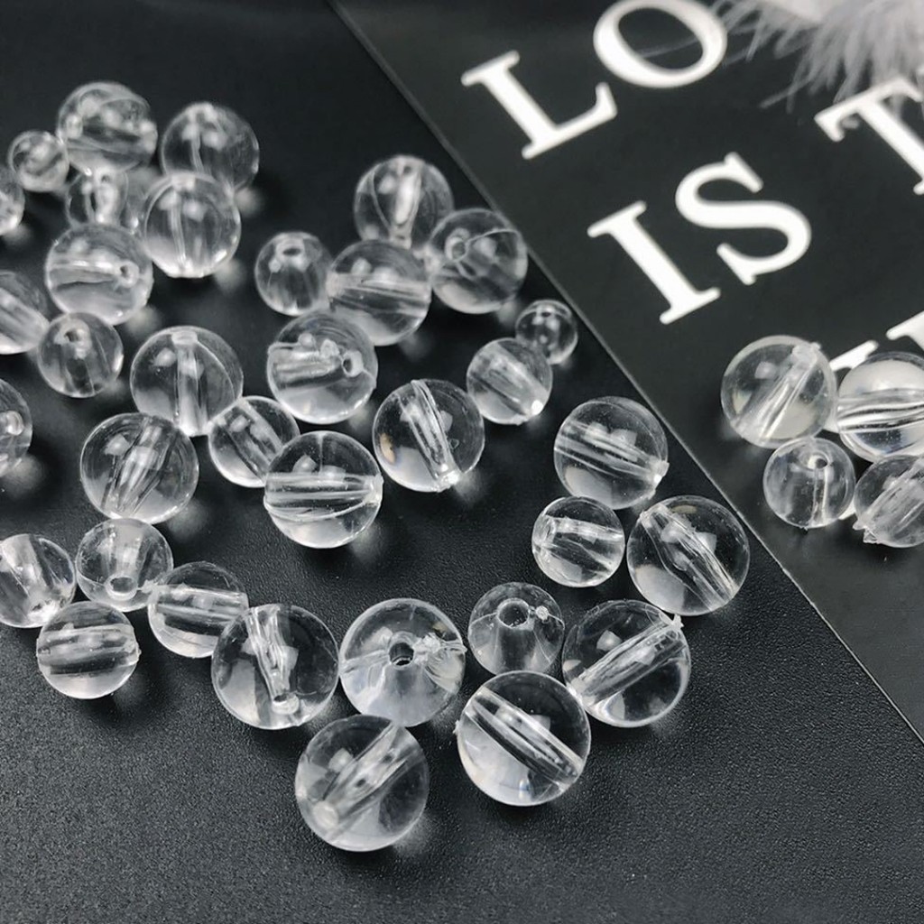Gratis ongkir  Ready 20-100pcs Manik Kristal Bening Transparan Manik Bulat Bening Transparant 4-12mm