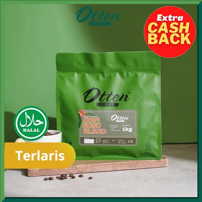 

Kopi Susu Blend 1kg - Biji / Bubuk Komersial House Blend Arabica / Arabika Robusta Otten Coffee Commercial Roasted Beans