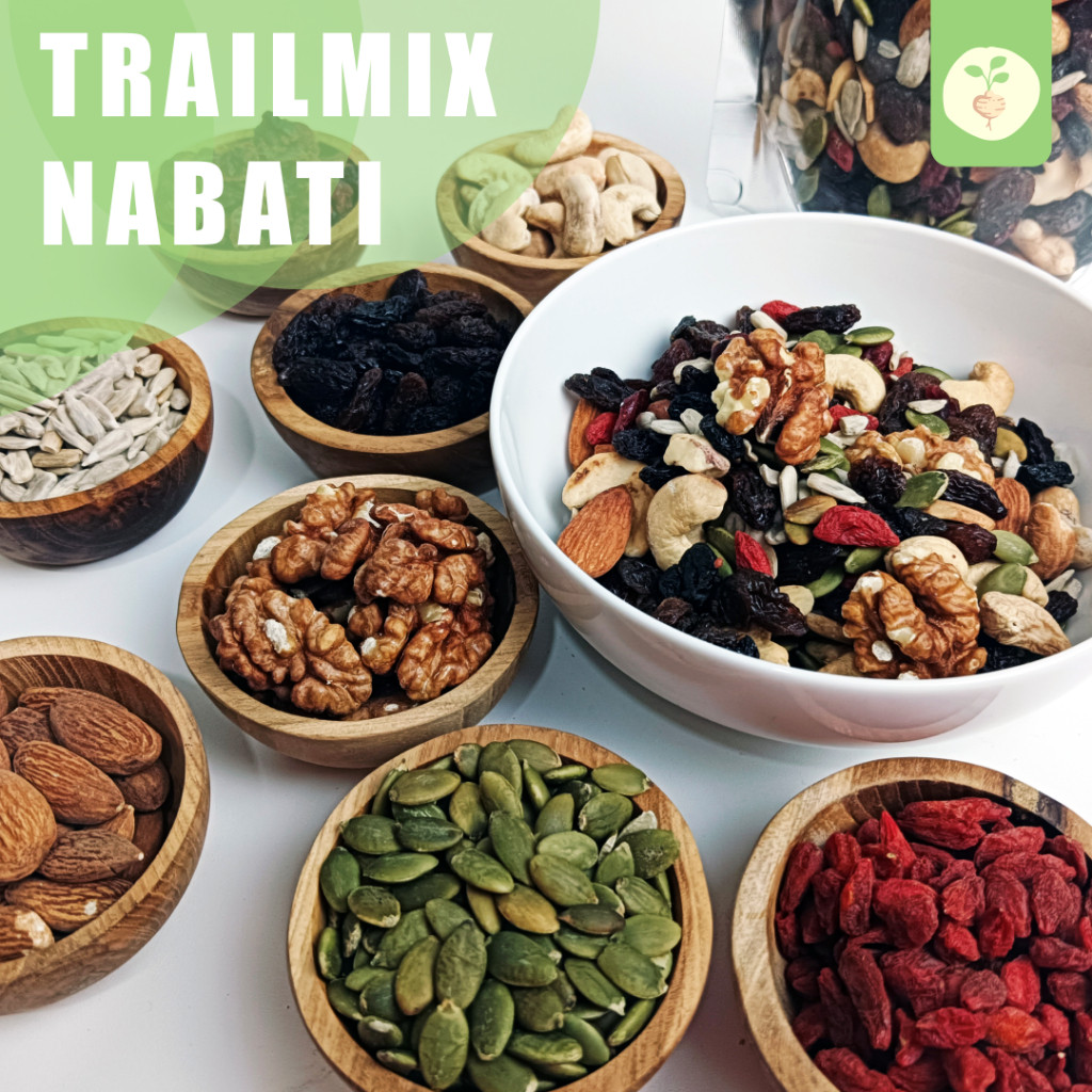 

TRAIL MIX NABATI 1 Kg - Almond, Gojiberry, Walnut, Cranberry, Raisin, Cashew, Pumpkin Seed, Sunflower Seed