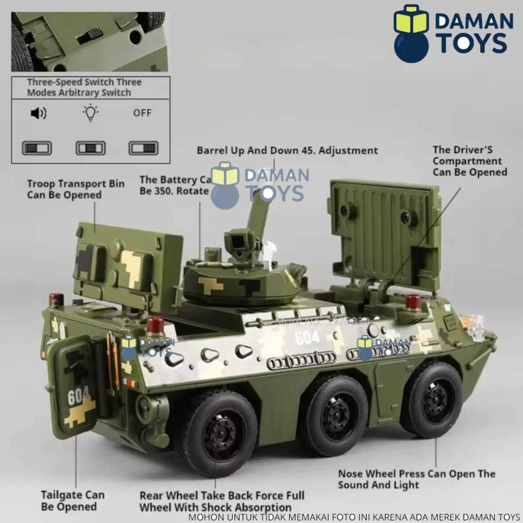 Mainan Diecast Tank Army
