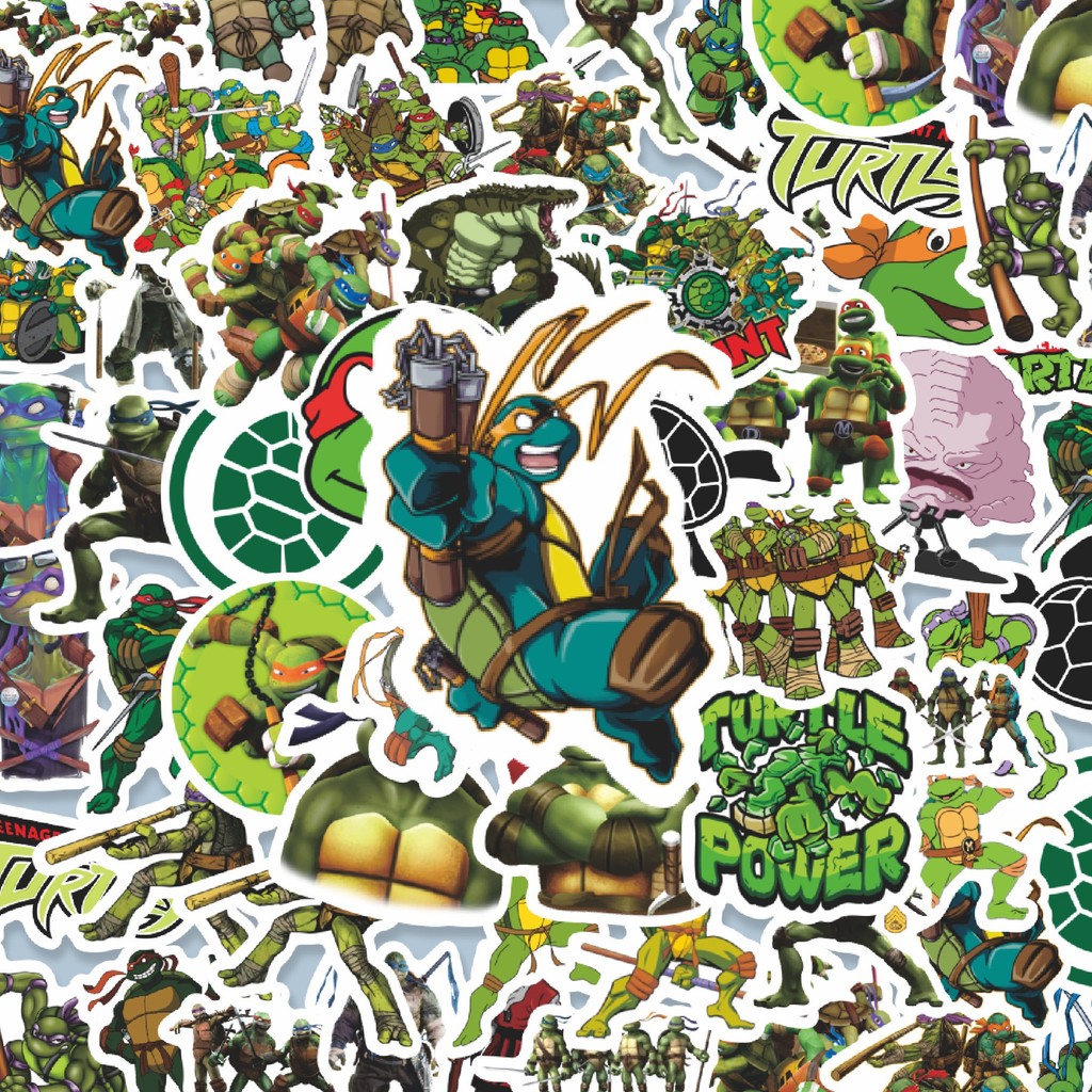

100PCS Lucu Sticker Kartun Ninja Turtles Sticker Stiker Aesthetic Stiker Anti Air Stikers Berperekat Waterproof sticker decal buat Motor Helm Buku Journal Koper Casing HP Laptop Botol Minum Hadiah anak