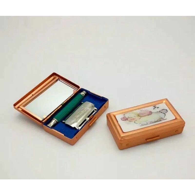 Alat Cukur Kumis & Jenggot Klasik – Razor Besi Silet Isi Ulang, Cukur Lebih Rapi & Hemat