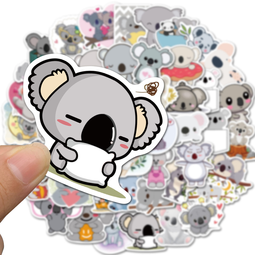 

50 pcs/set Kawaii Koala Bear PVC Waterproof Stickers Scrapbooking Diy Luggage Cup Sticker Stationery Supplies