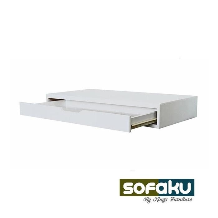 FINA Floating Table Rak Laci Melayang Hitam dan Putih