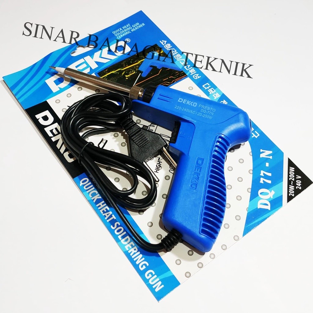 DEKKO KOREA SOLDER DQ77N 20W-200W - DEKO ALAT SOLDER ORIGINAL 20 W - 200 W DQ 77 N - SOLDERAN ASLI D