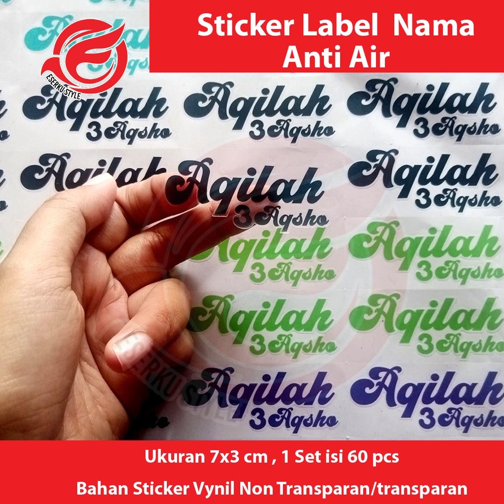 

Stiker Anti Air Nama Anak - Custom Text (Per Pack Isi 60 Pcs)