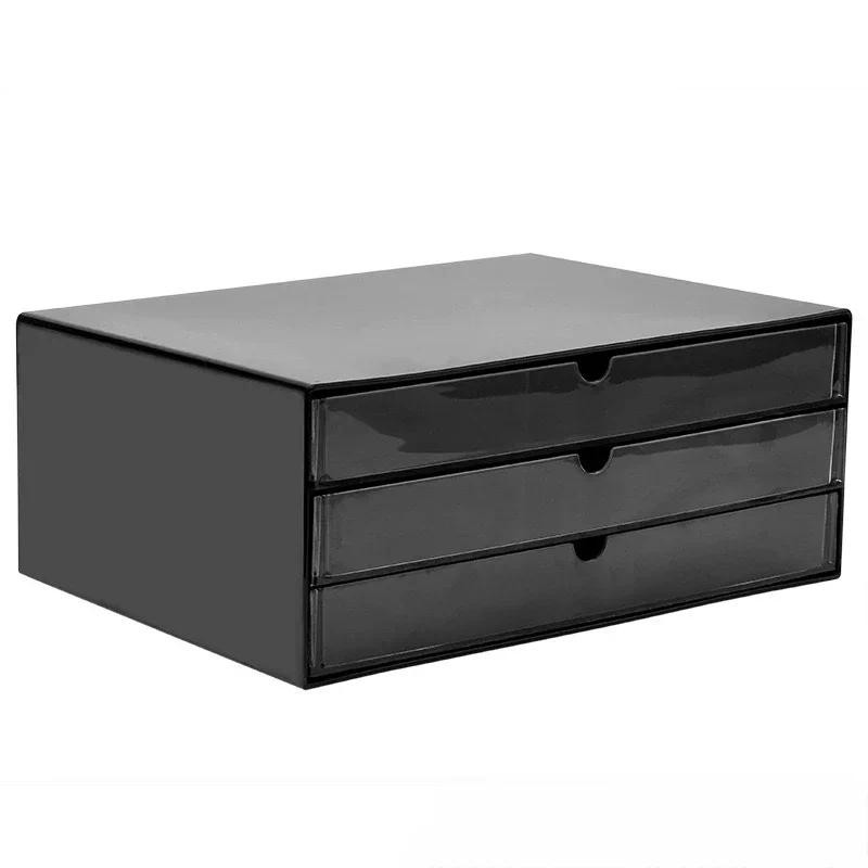 

office storage Morandi A4 paper organizer file cabinet student dormitory third floor drawer acrylic storage box desk organizer