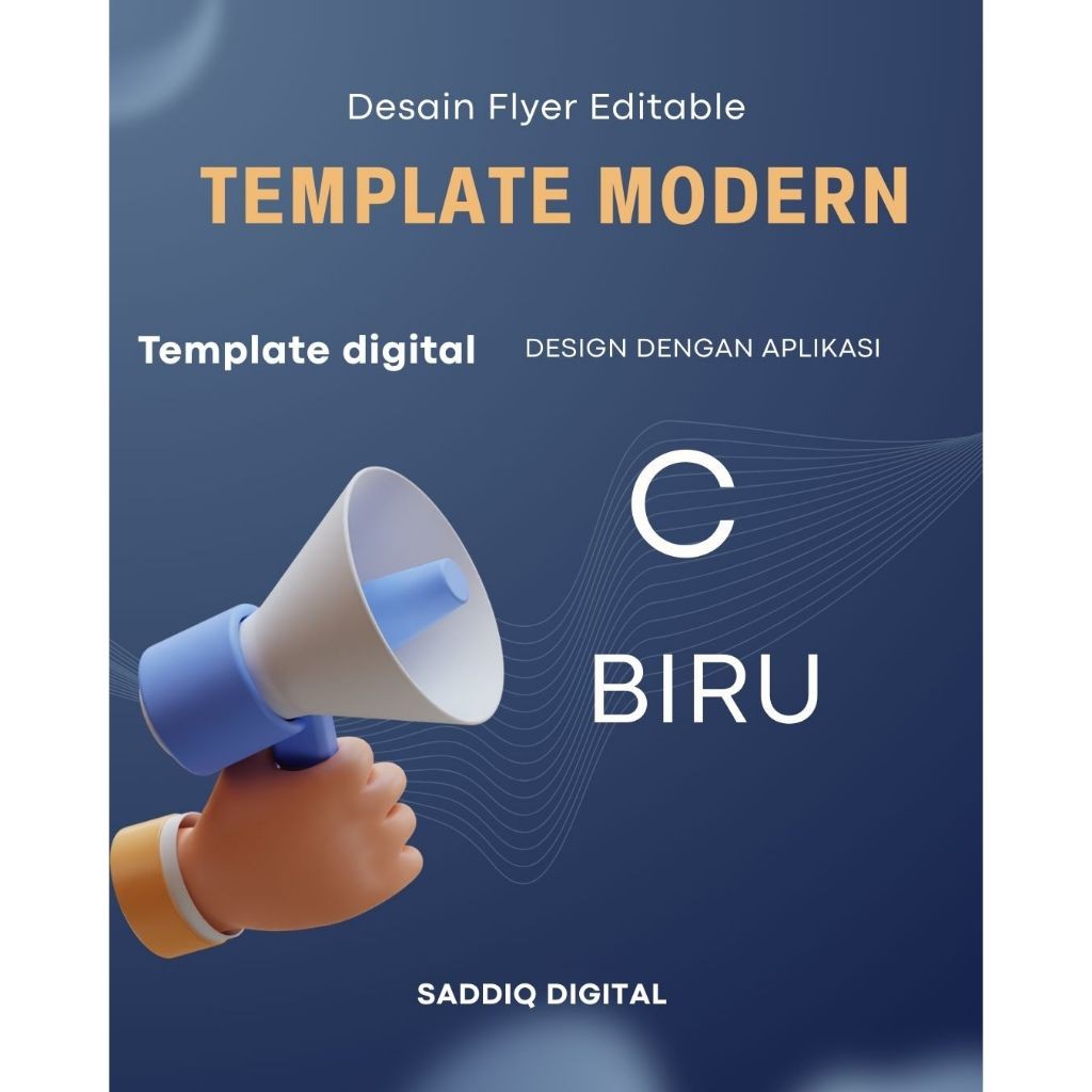 Desain Flyer Editable Template Modern C BIRU 1 TAHUN