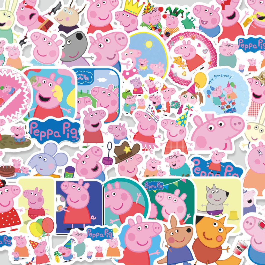 

Stiker Cutting Pack Sticker Kartun Peppa Pig Sticker Isi 100Pcs Series Aesthetic Lucu Keren Untuk Koper Bahan Vynil