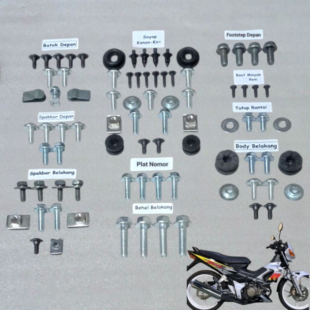 COD Baut Full Set Body Sonic 125 RS Lama Karbu / Baut Full Cover Body Honda Sonic 125 Lengkap