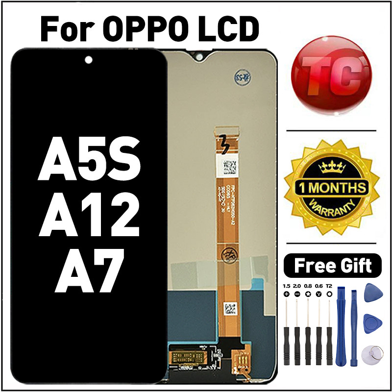 Original LCD For OPPO A5s OPPO A12 OPPO A7 Ori asli Fullset Touchscreen Glass TouchScreen Digitizer
