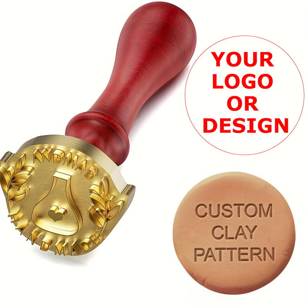 

Customize Pottery Stamps Personalized Clay Stamps Logo Design Custom Ceramic Stamps for DIY Ice Soap Cookie Potter Lovers Gifts