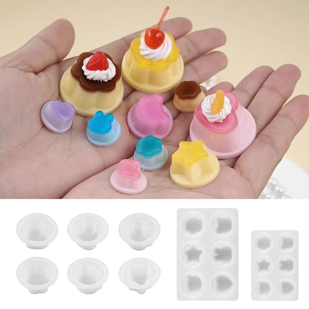 

DIY Crystal Epoxy Resin Mold UV Resin Pudding Cat Rabbit Love Keychain Mirror Silicone Mold